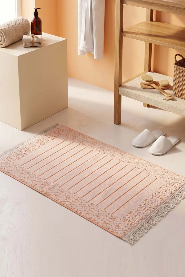 Aflora Orange Fußhandtuch aus 100 % Baumwolle – 60 x 130 cm