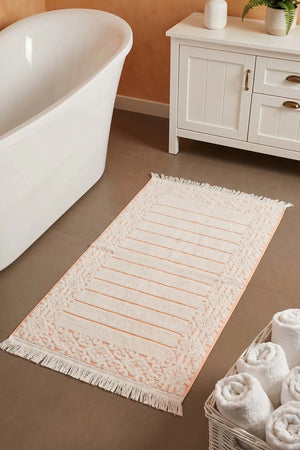 Aflora Orange Fußhandtuch aus 100 % Baumwolle – 60 x 130 cm