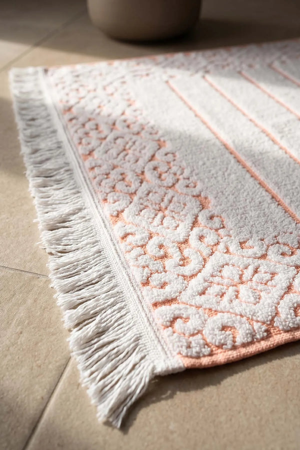 Aflora Orange Fußhandtuch aus 100 % Baumwolle – 60 x 130 cm