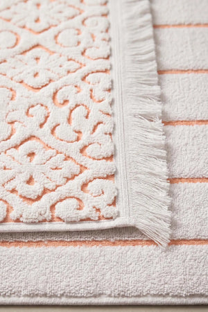 Aflora Orange Fußhandtuch aus 100 % Baumwolle – 60 x 130 cm