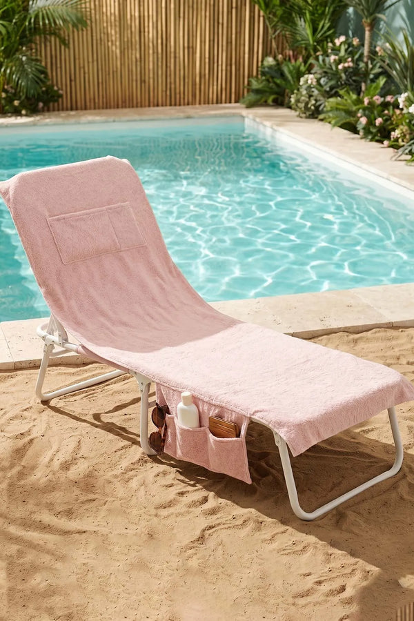 Puderrosa Lounge-Handtuch aus 100 % Baumwolle, 60 x 180 cm, schnelltrocknendes Strandtuch