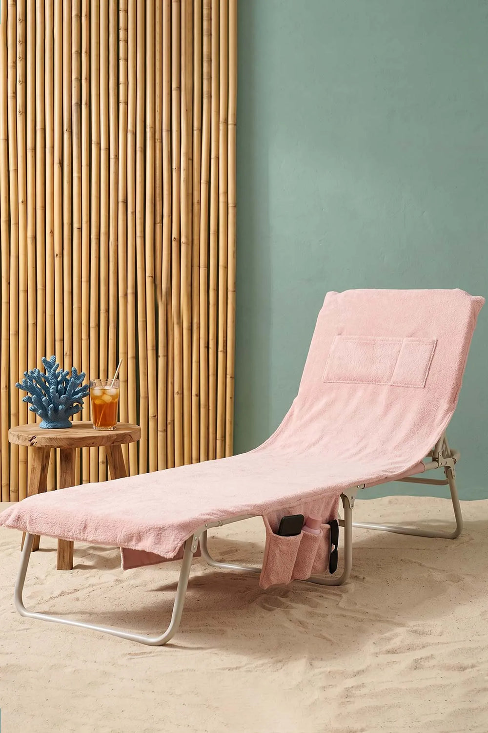 Puderrosa Lounge-Handtuch aus 100 % Baumwolle, 60 x 180 cm, schnelltrocknendes Strandtuch