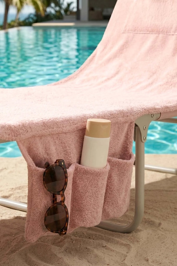 Puderrosa Lounge-Handtuch aus 100 % Baumwolle, 60 x 180 cm, schnelltrocknendes Strandtuch