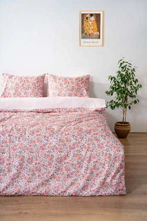 Rosa Frühlings- und Sommer-Bettwäscheset aus Baumwolle