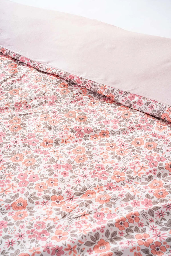 Rosa Frühlings- und Sommer-Bettwäscheset aus Baumwolle
