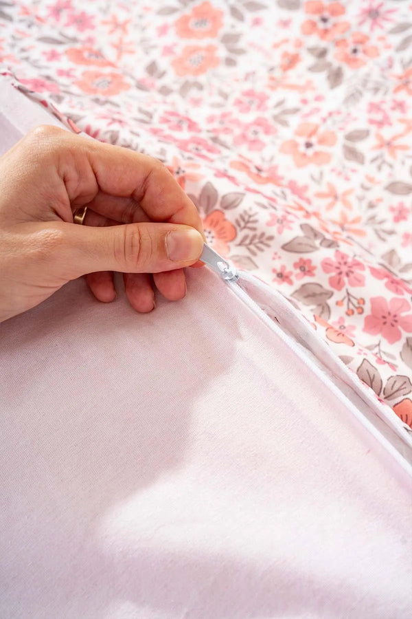 Rosa Frühlings- und Sommer-Bettwäscheset aus Baumwolle