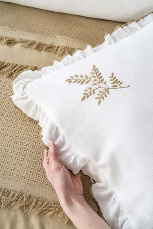 Brianna Camel Doppelbett-Tagesdecke aus 100 % Baumwolle mit passendem Bettbezug – 7-teiliges Brautset