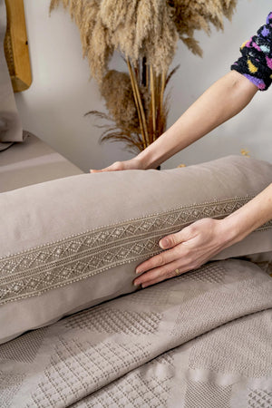 Freya Bettwäsche-Set mit Mink-Spitze, 100 % Baumwolle, Doppelbettbezug und Steppdecke – 7-teiliges Braut-Set