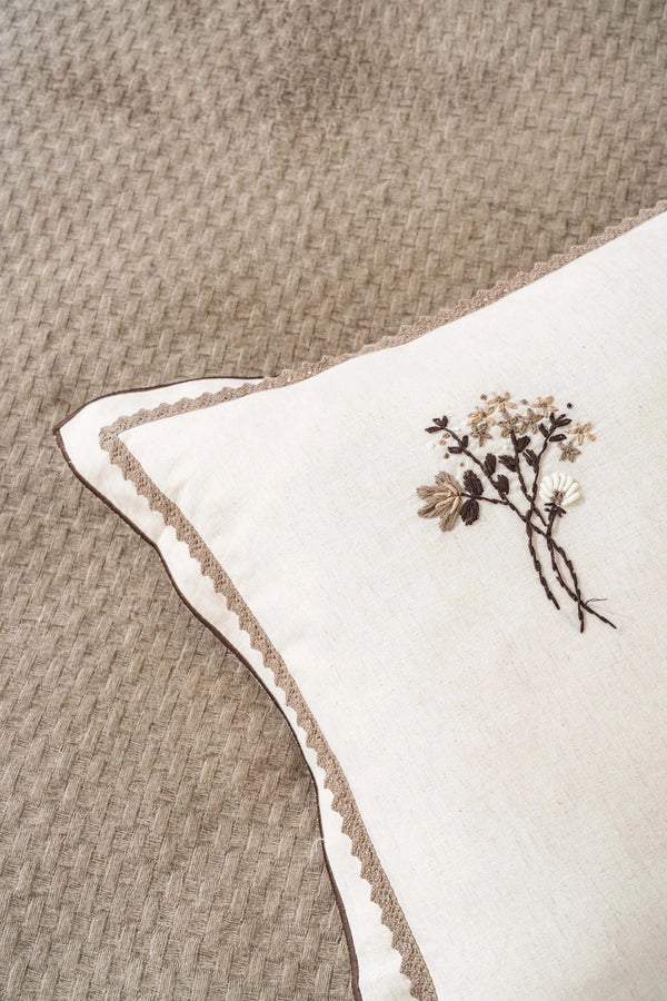 Helen Coffee besticktes Doppelbettdecken-Set, 4-teiliges Schlaf- und Brautset