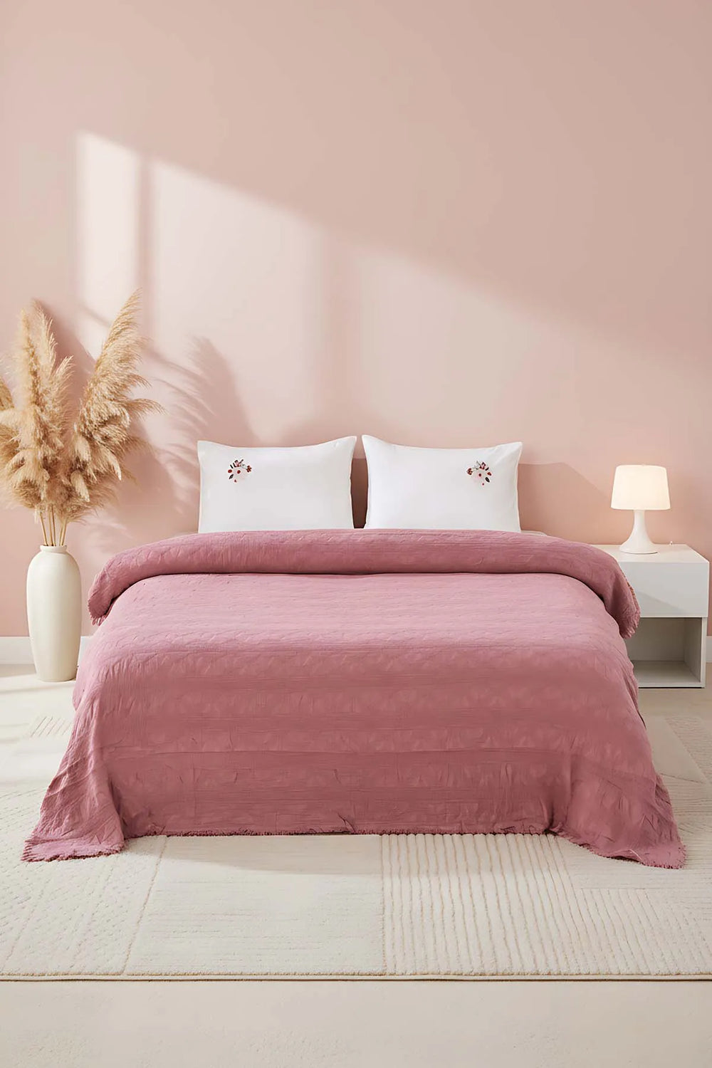 Felix Rose Doppelbettwäsche-Set aus 100 % Baumwolle, gesteppt – 4-teiliges Braut-Set