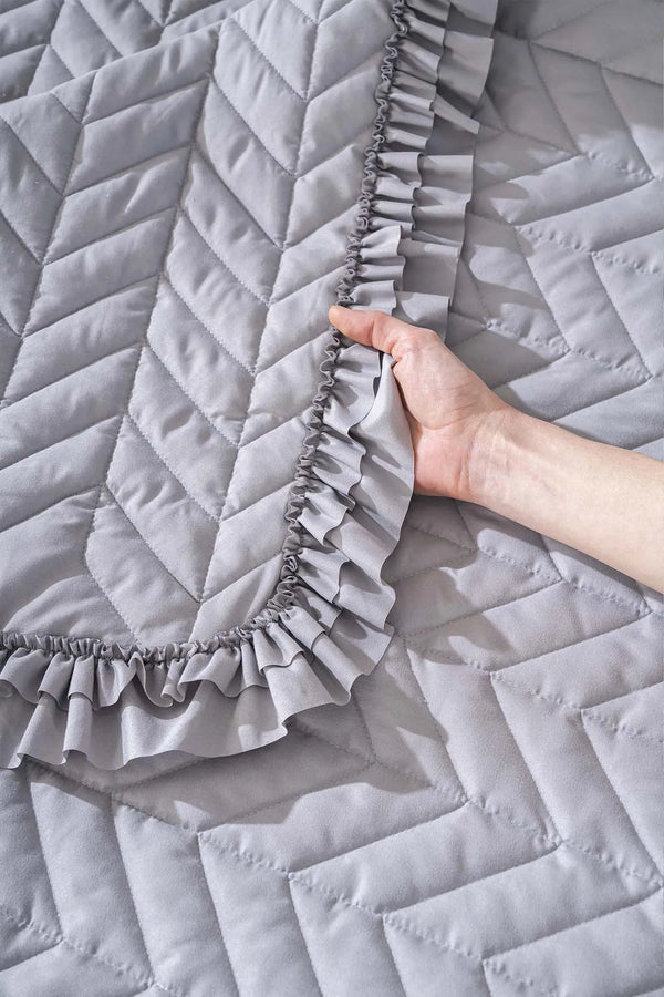 Miranda Rüschen-Doppelbettwäsche-Set, 3-teiliges Schlaf- und Brautset