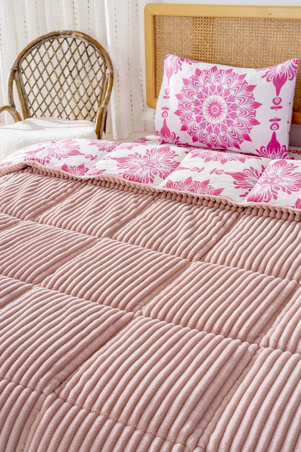 Alaçatı Puderrosa Tresa Doppelbett-Bettwäsche-Set