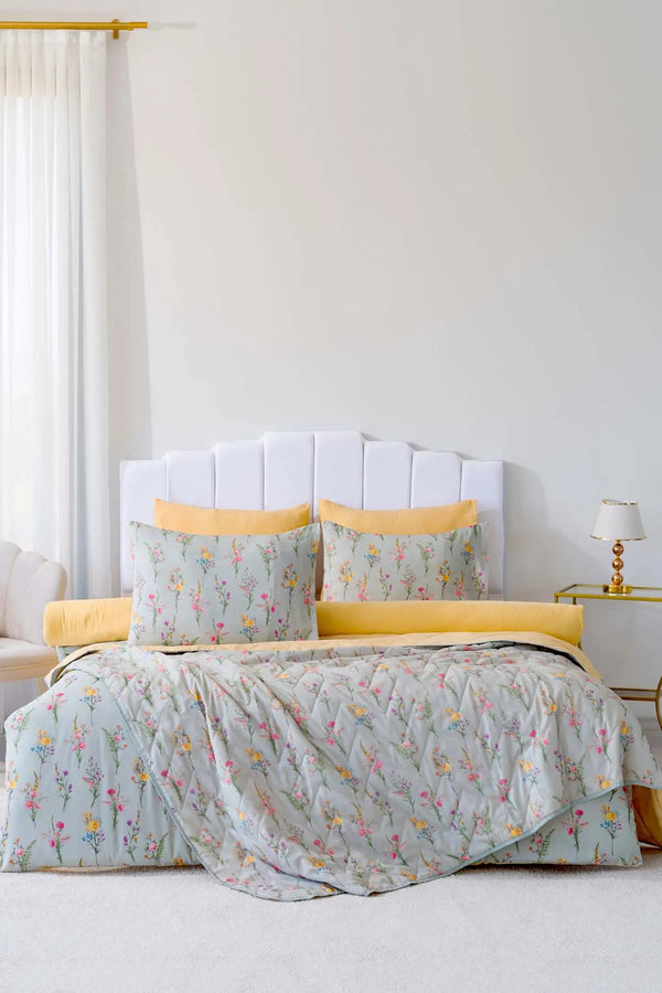 Begonvil Doppelbett-Steppbettwäsche-Set – 7-teiliges Brautset