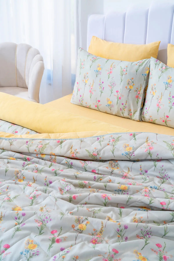 Begonvil Doppelbett-Steppbettwäsche-Set – 7-teiliges Brautset
